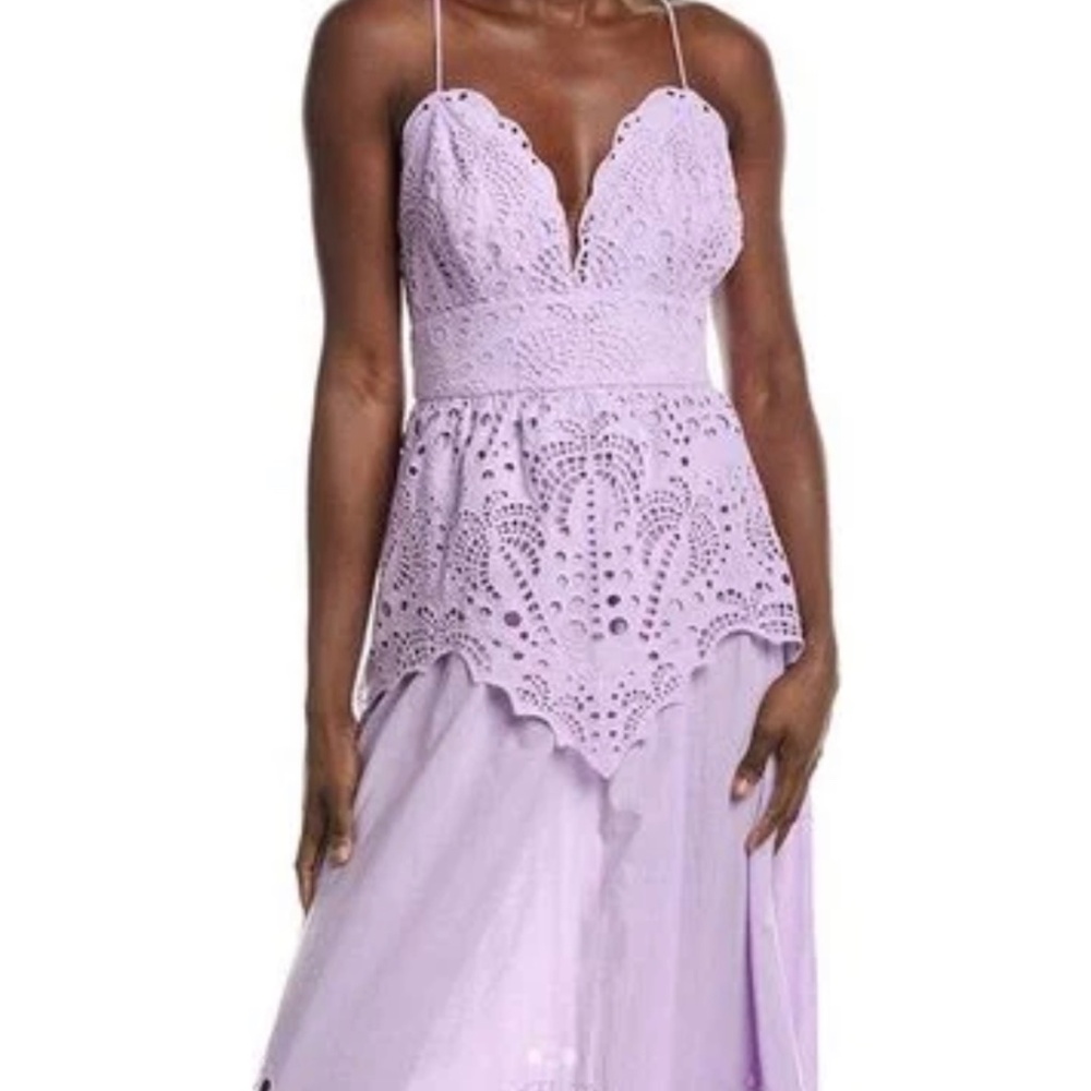Lilac woven backless farm Rio dress